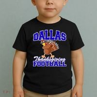 Dallas Thanksgiving Football Funny Dabbing Turkey Toddler T-Shirt thumb 2