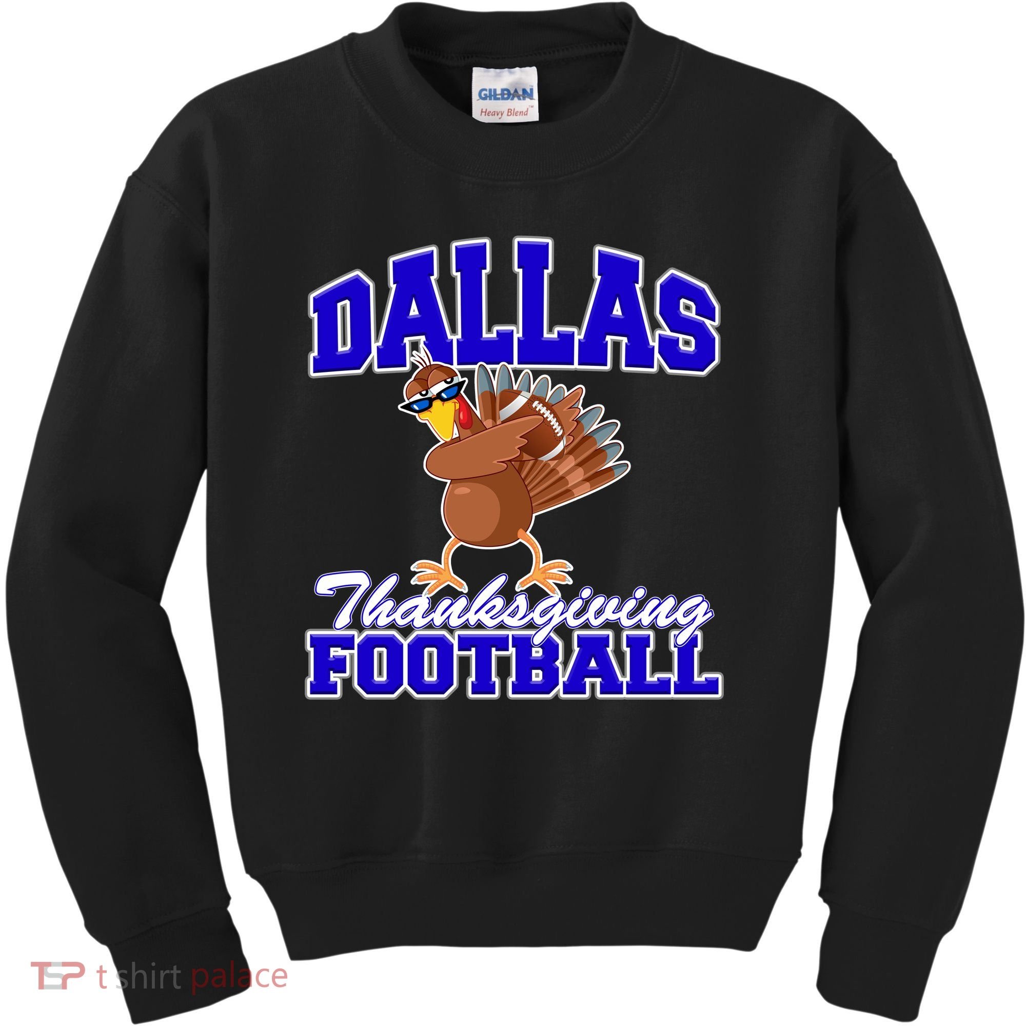 Dallas Thanksgiving Football Funny Dabbing Turkey Kids Sweatshirt