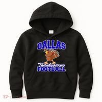 Dallas Thanksgiving Football Funny Dabbing Turkey Kids Hoodie thumb 0