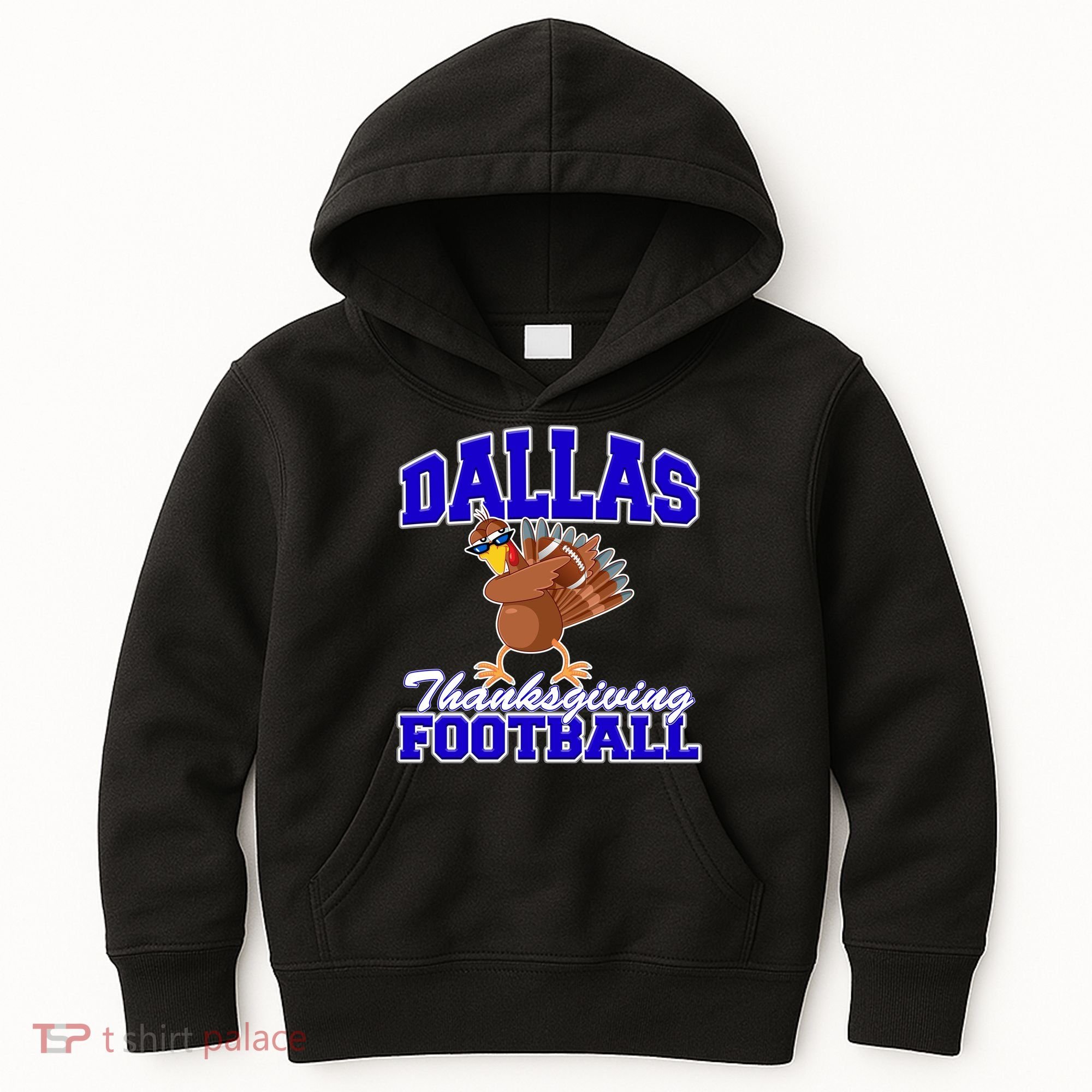 Dallas Thanksgiving Football Funny Dabbing Turkey Kids Hoodie