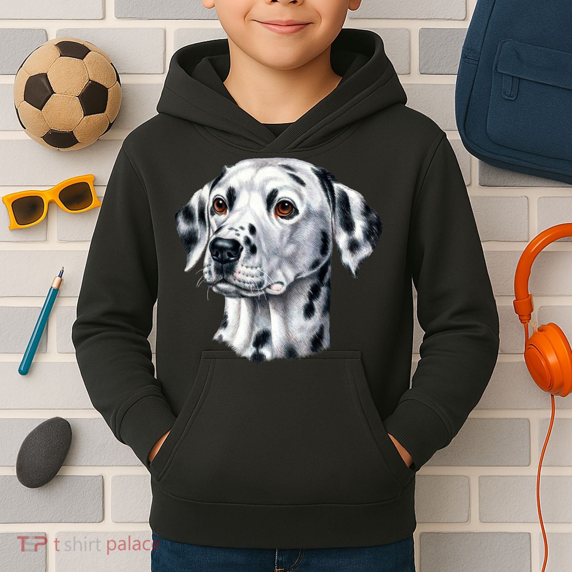 Dalmatian Face Kids Hoodie
