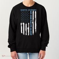 Diabetes Awareness Month American Flag Warrior T1 T2 Women's Sweatshirt thumb 0