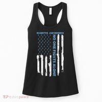 Diabetes Awareness Month American Flag Warrior T1 T2 Women's Tank Top thumb 0