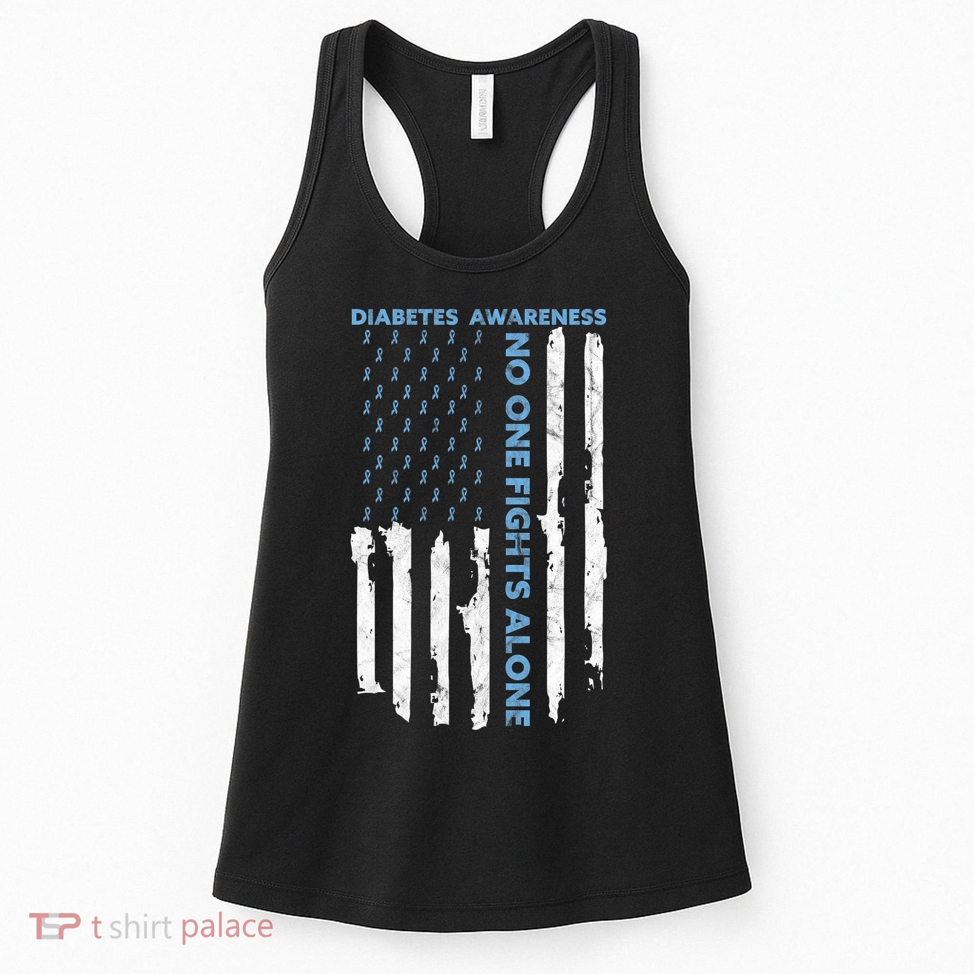 Diabetes Awareness Month American Flag Warrior T1 T2 Women's Tank Top