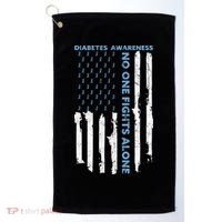Diabetes Awareness Month American Flag Warrior T1 T2 Golf Towel thumb 0