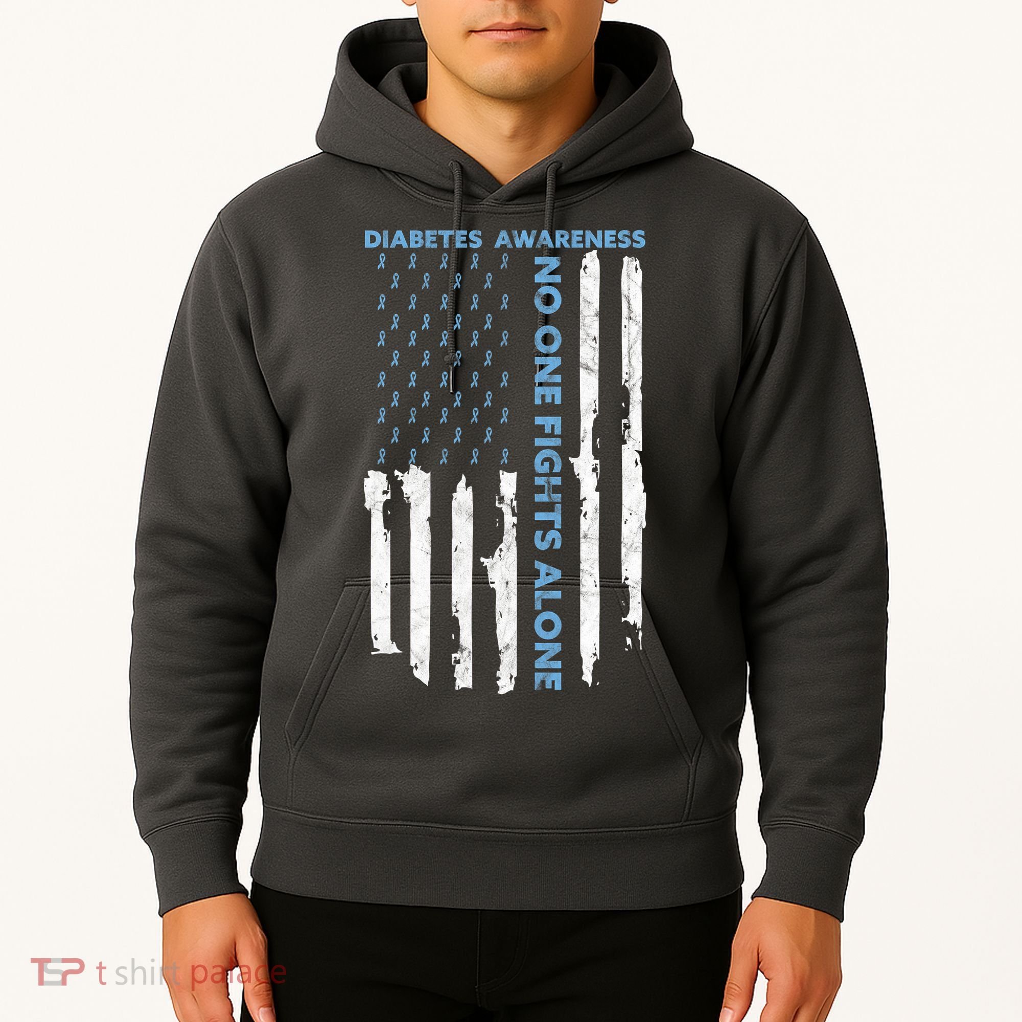 Diabetes Awareness Month American Flag Warrior T1 T2 Hoodie