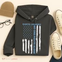 Diabetes Awareness Month American Flag Warrior T1 T2 Hoodie thumb 4