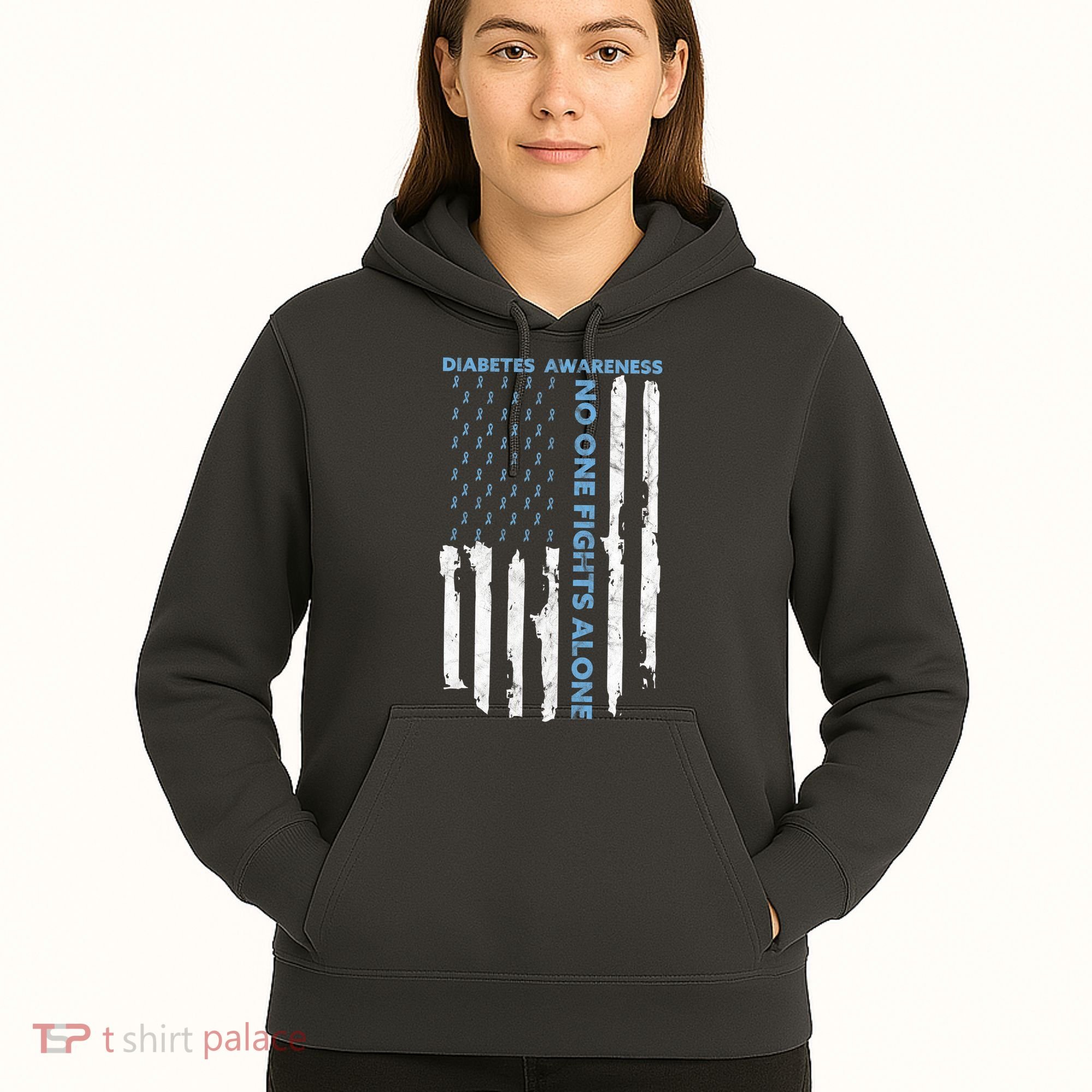 Diabetes Awareness Month American Flag Warrior T1 T2 Hoodie