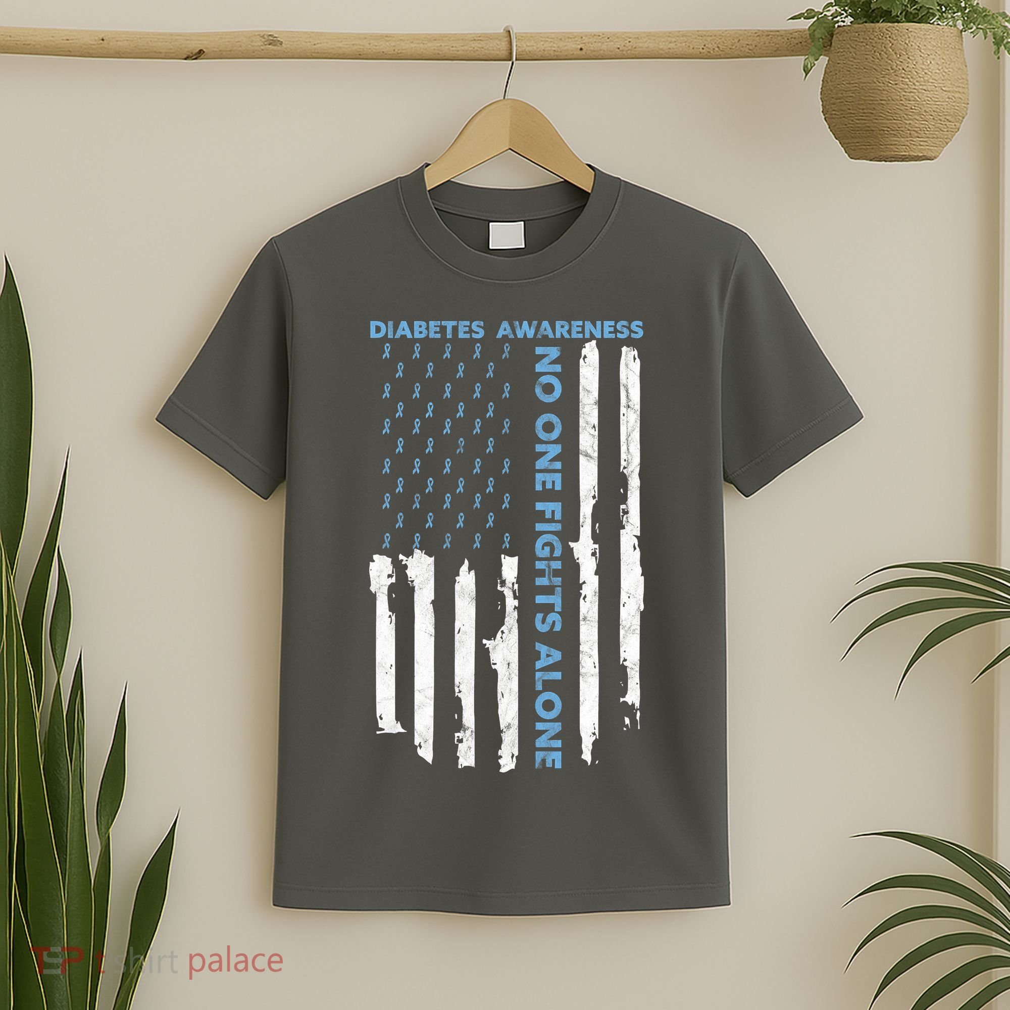 Diabetes Awareness Month American Flag Warrior T1 T2 T-Shirt
