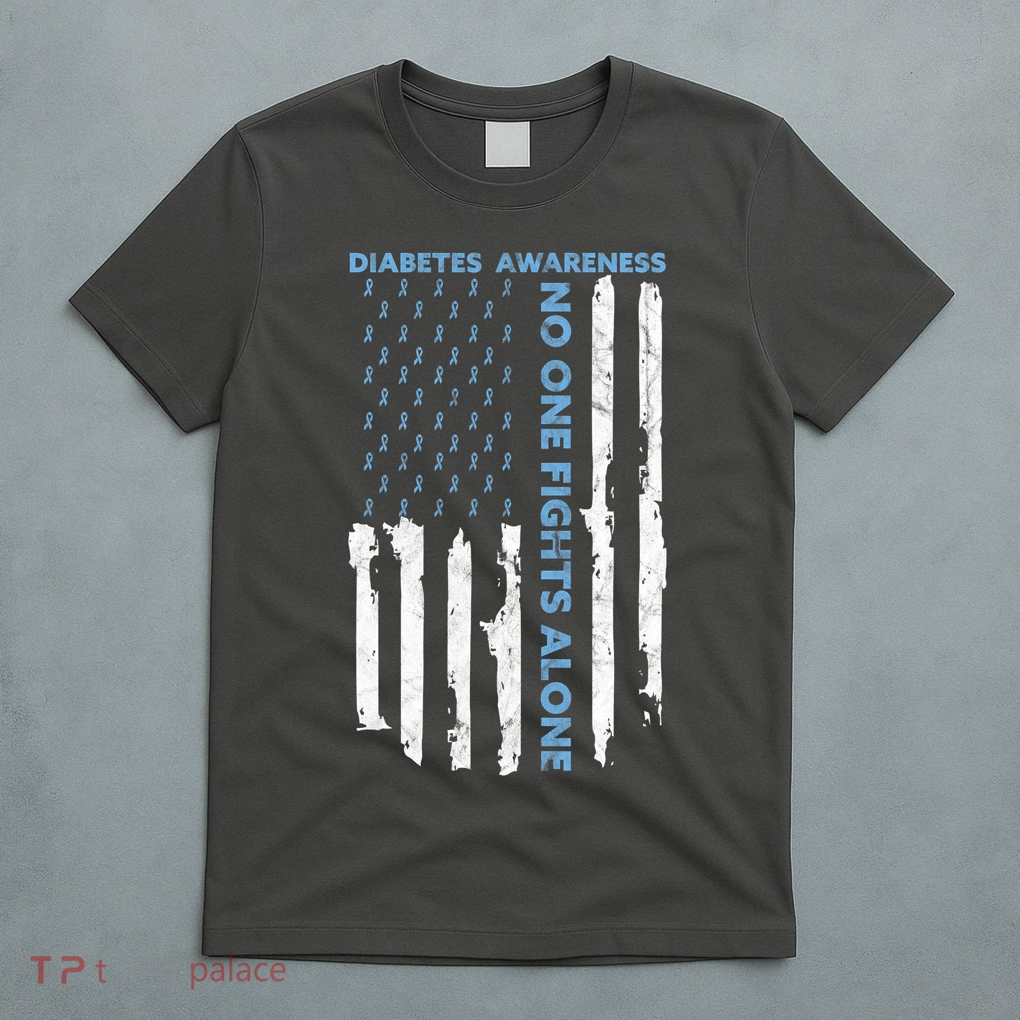 Diabetes Awareness Month American Flag Warrior T1 T2 T-Shirt