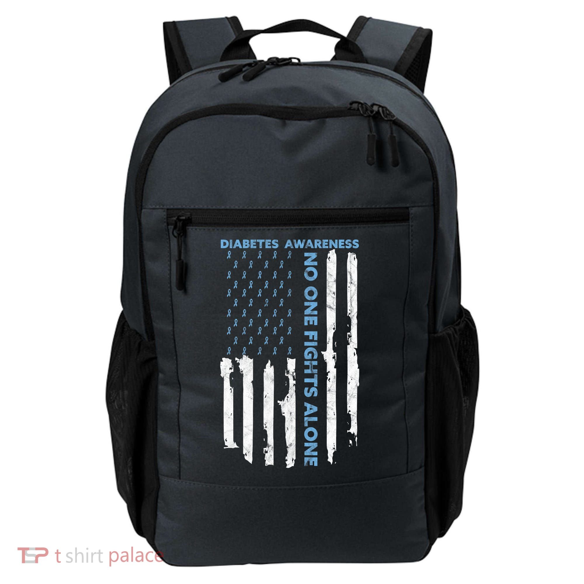 Diabetes Awareness Month American Flag Warrior T1 T2 Backpack