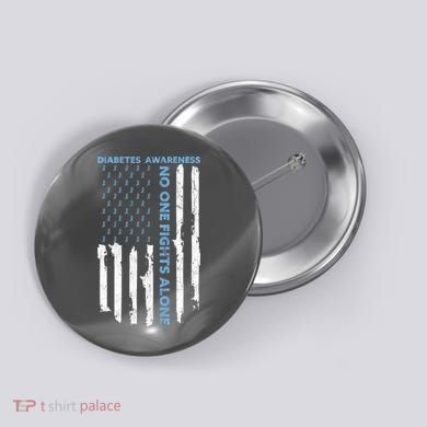 Diabetes Awareness Month American Flag Warrior T1 T2 Button
