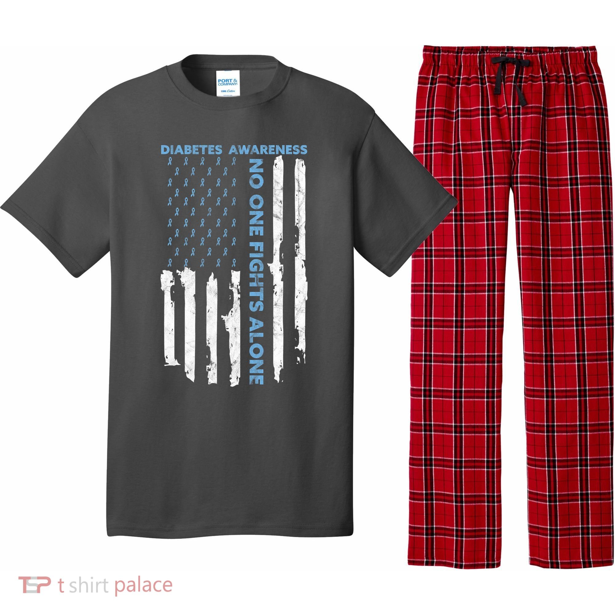 Diabetes Awareness Month American Flag Warrior T1 T2 Pajama Set