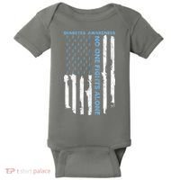 Diabetes Awareness Month American Flag Warrior T1 T2 Baby Bodysuit thumb 0