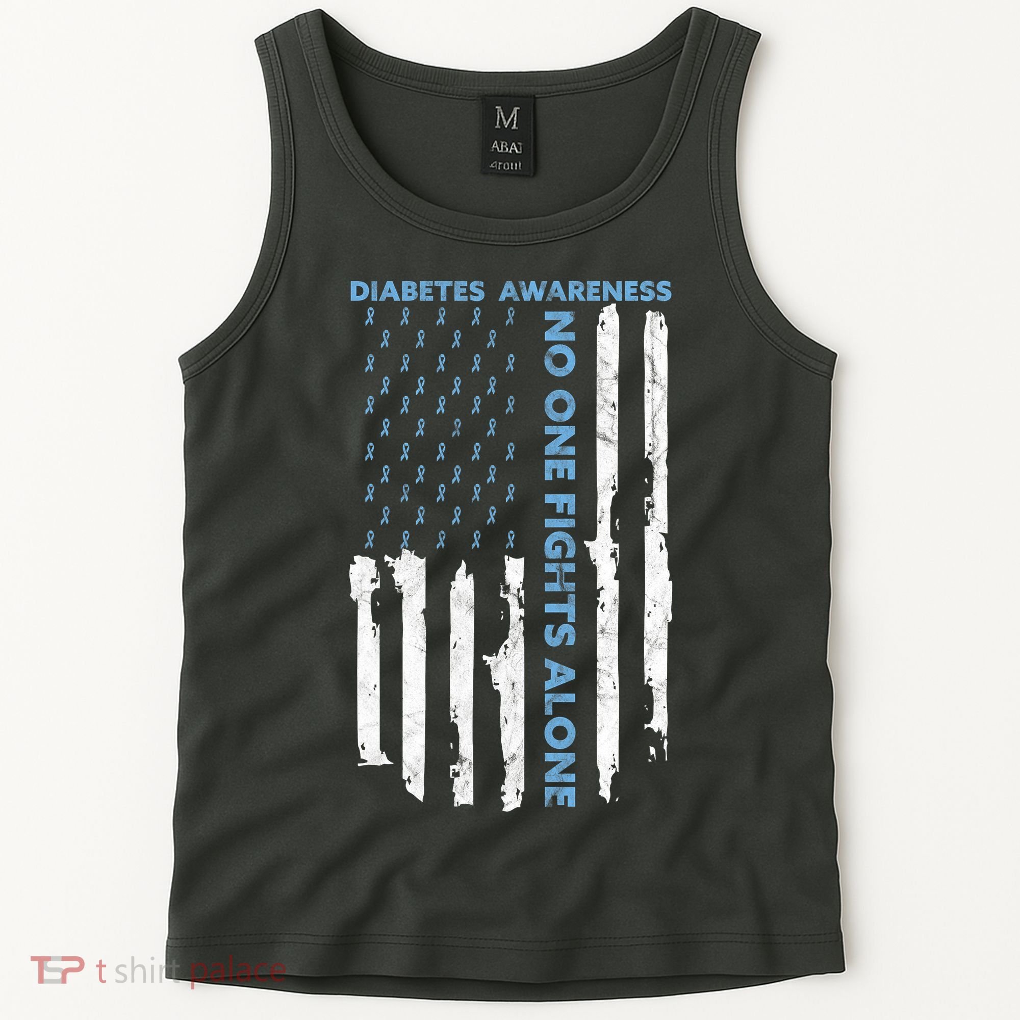 Diabetes Awareness Month American Flag Warrior T1 T2 Tank Top