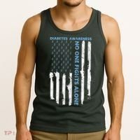 Diabetes Awareness Month American Flag Warrior T1 T2 Tank Top thumb 3
