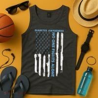 Diabetes Awareness Month American Flag Warrior T1 T2 Tank Top thumb 4