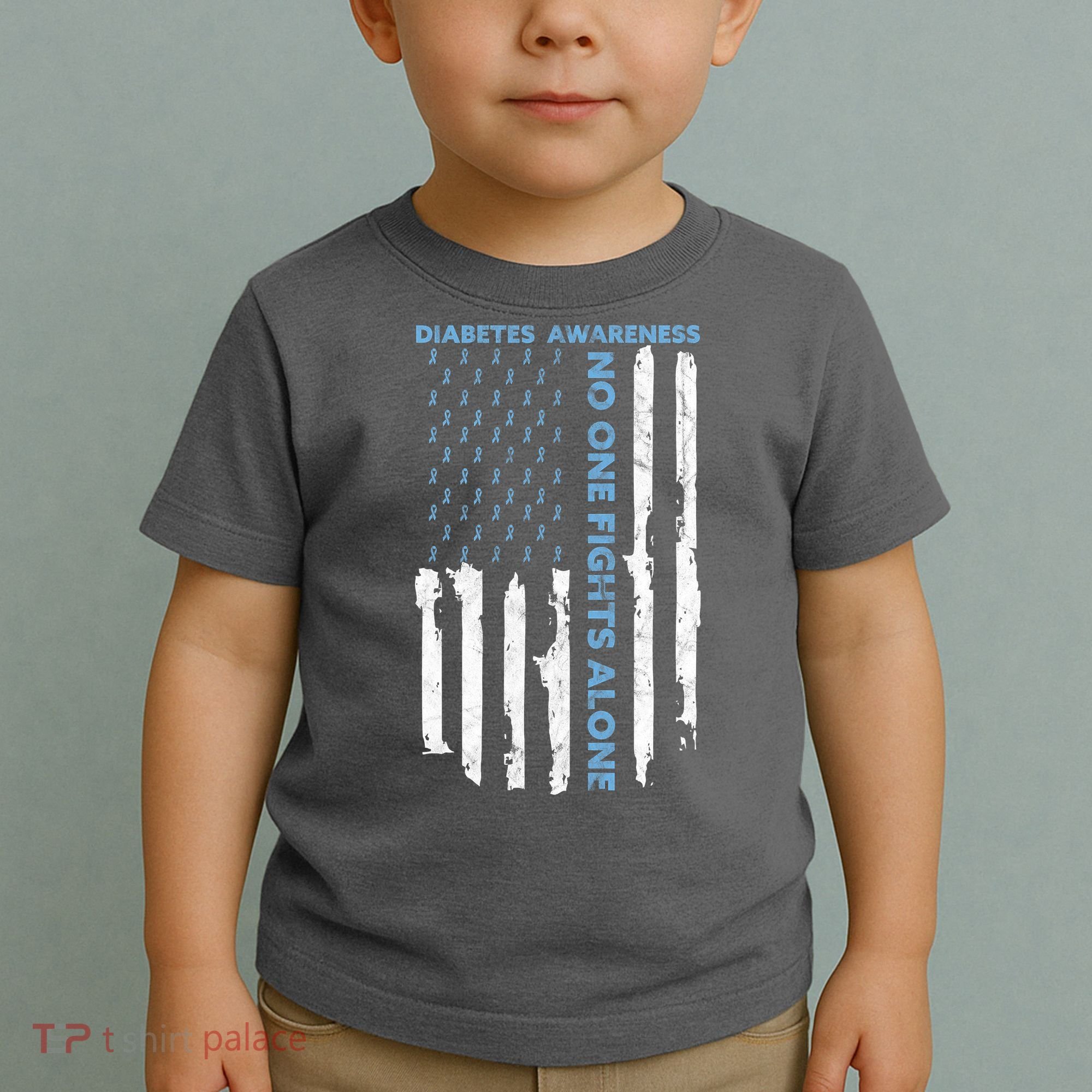 Diabetes Awareness Month American Flag Warrior T1 T2 Toddler T-Shirt