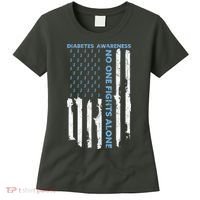 Diabetes Awareness Month American Flag Warrior T1 T2 Women's T-Shirt thumb 0