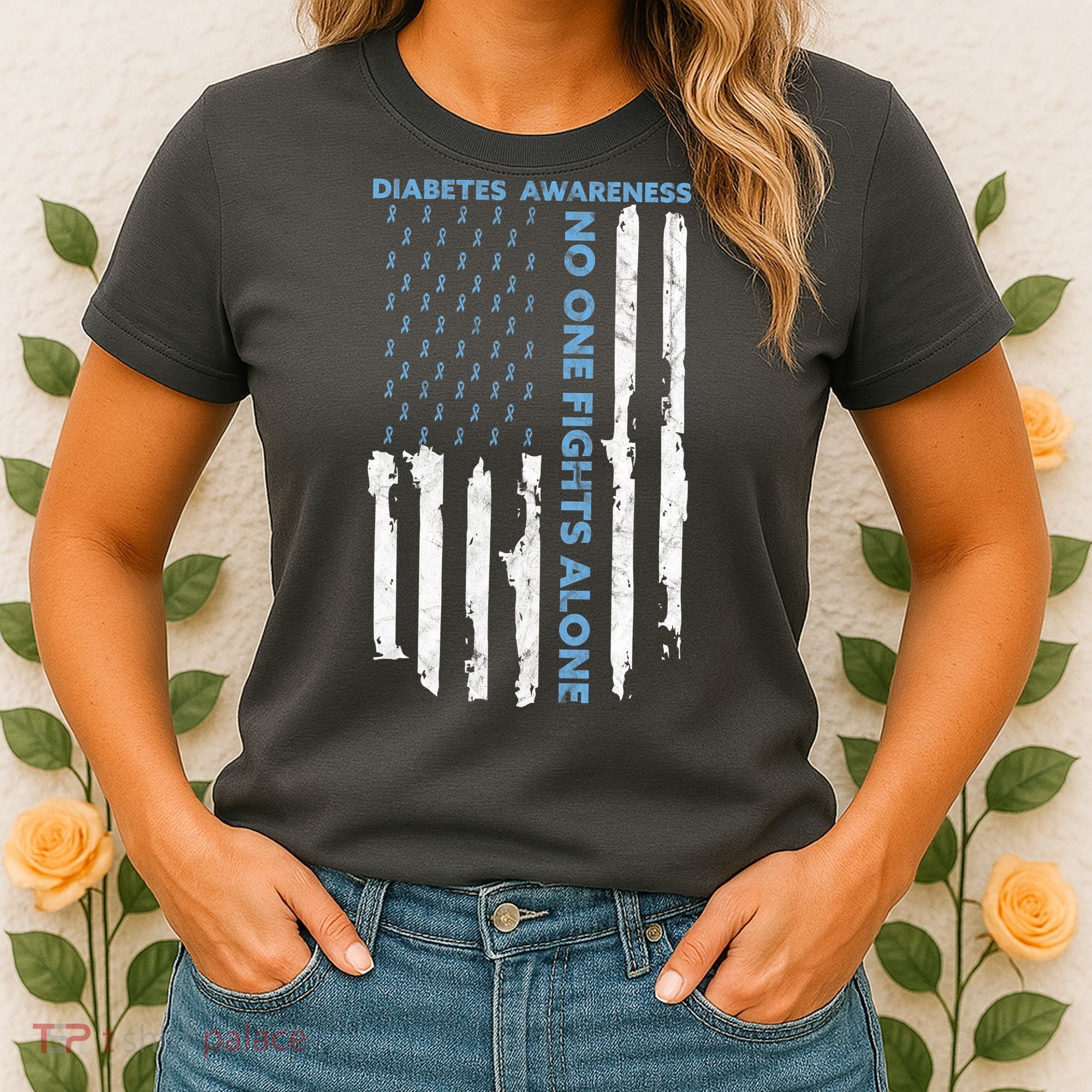 Diabetes Awareness Month American Flag Warrior T1 T2 Women's T-Shirt