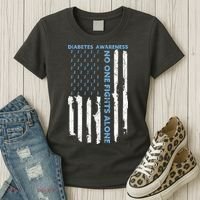 Diabetes Awareness Month American Flag Warrior T1 T2 Women's T-Shirt thumb 3