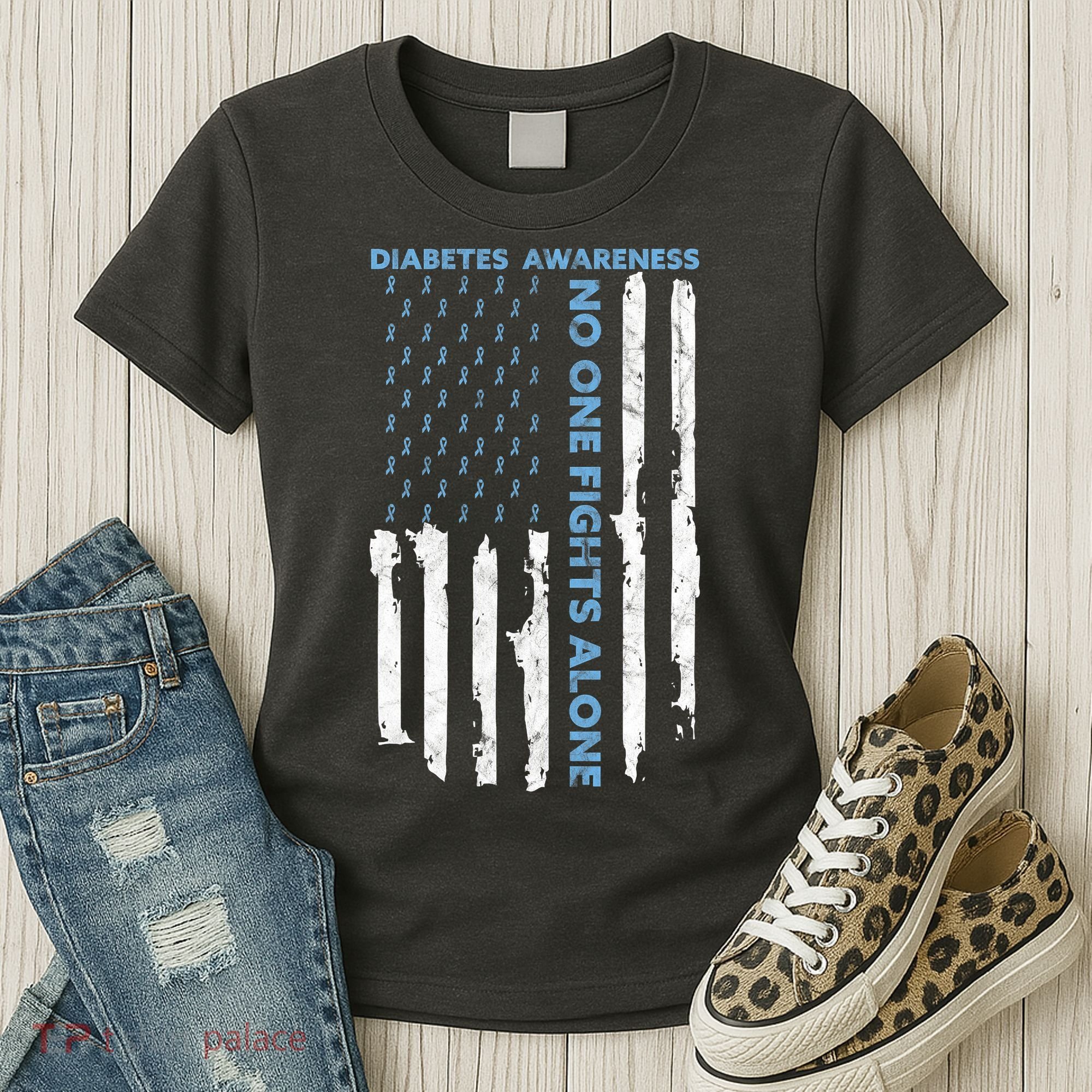 Diabetes Awareness Month American Flag Warrior T1 T2 Women's T-Shirt