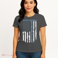 Diabetes Awareness Month American Flag Warrior T1 T2 Women's T-Shirt thumb 4