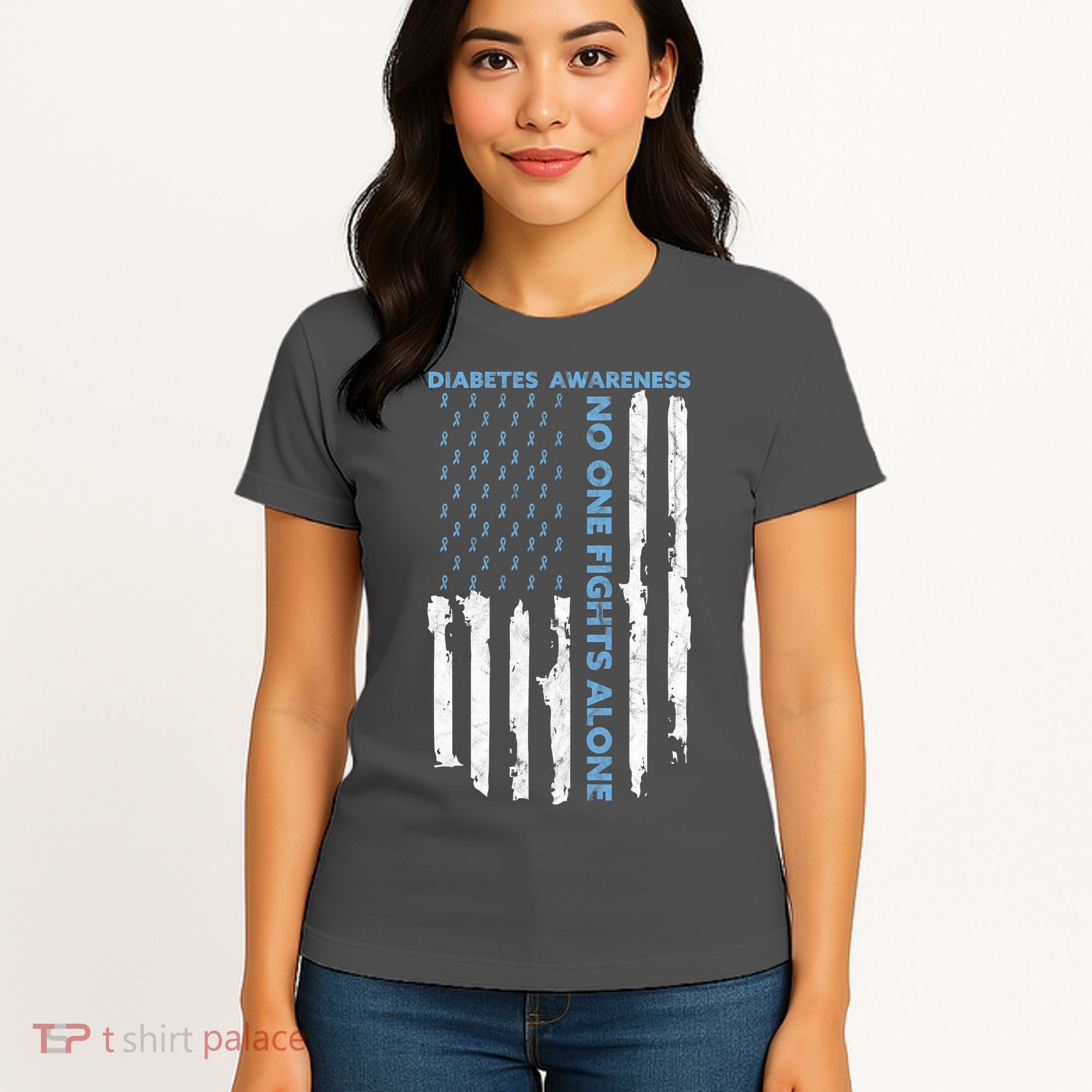 Diabetes Awareness Month American Flag Warrior T1 T2 Women's T-Shirt