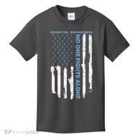 Diabetes Awareness Month American Flag Warrior T1 T2 Kids T-Shirt thumb 0