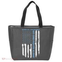 Diabetes Awareness Month American Flag Warrior T1 T2 Tote Bag thumb 0