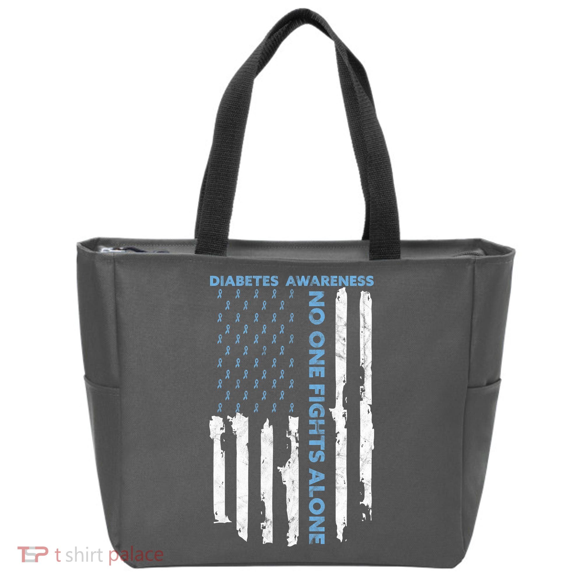 Diabetes Awareness Month American Flag Warrior T1 T2 Tote Bag