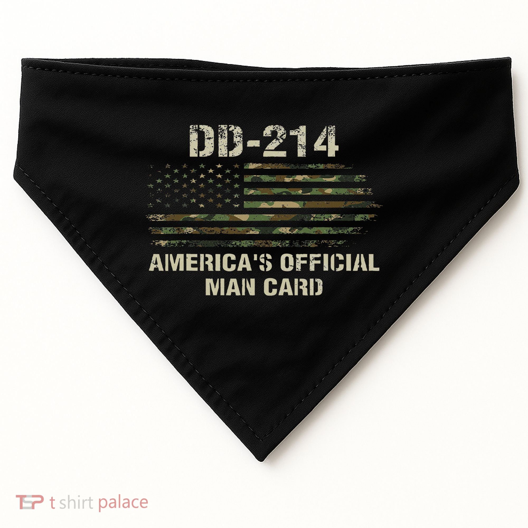 Dd214 Americas Man Card Funny Military USA-Made Doggie Bandana
