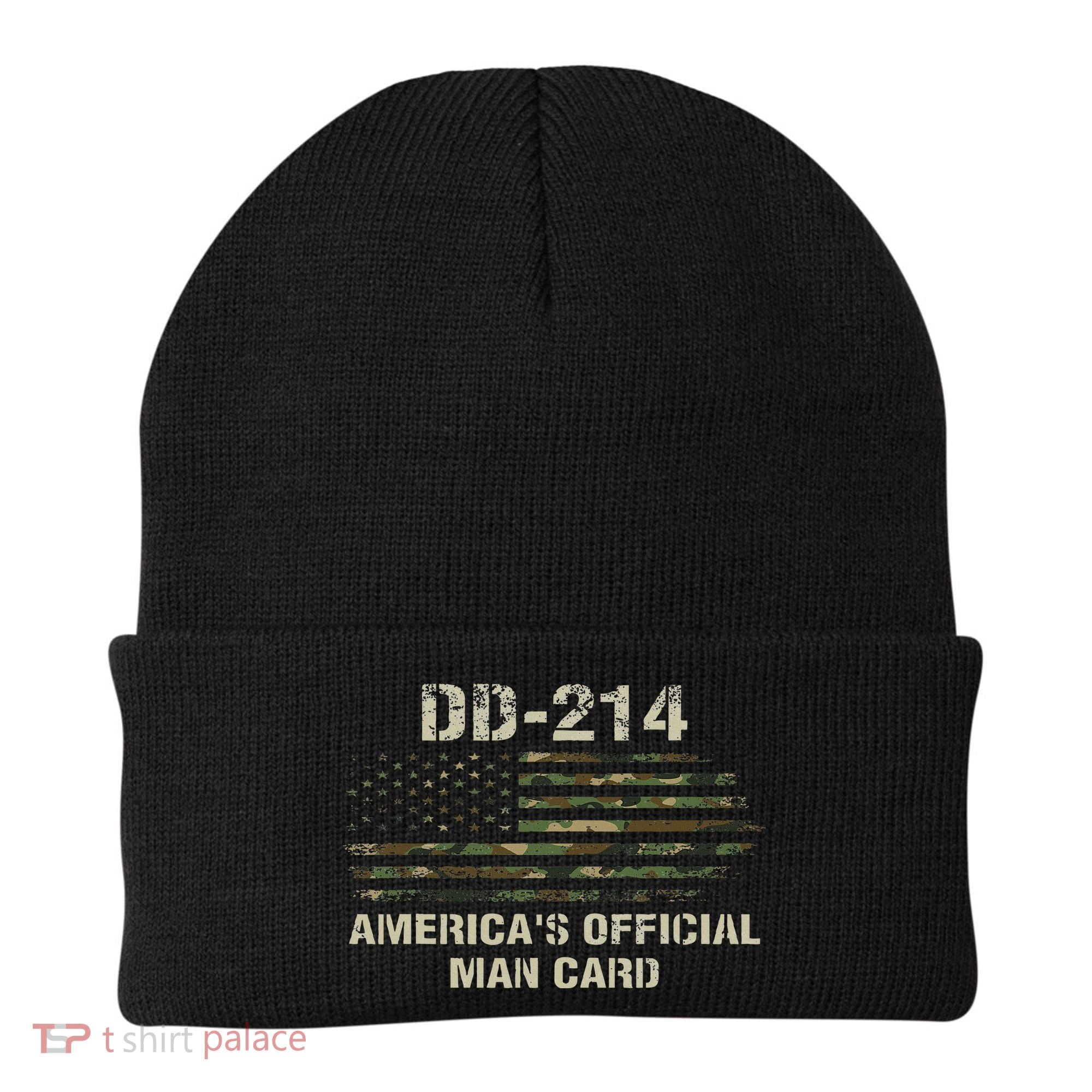 Dd214 Americas Man Card Funny Military Beanie