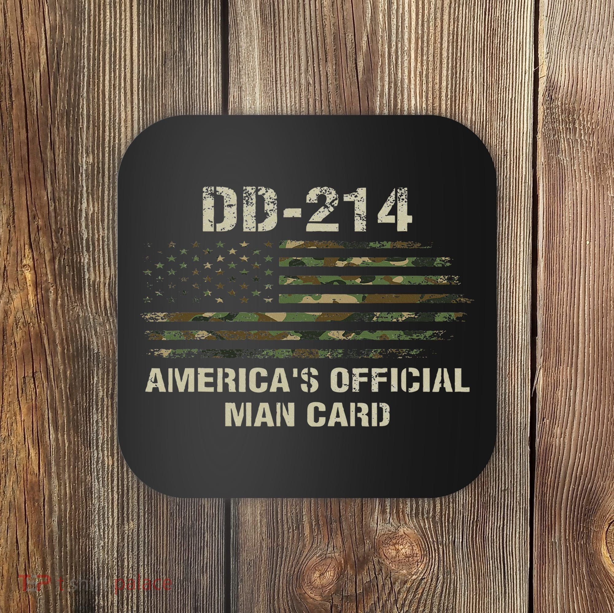 Dd214 Americas Man Card Funny Military Coaster