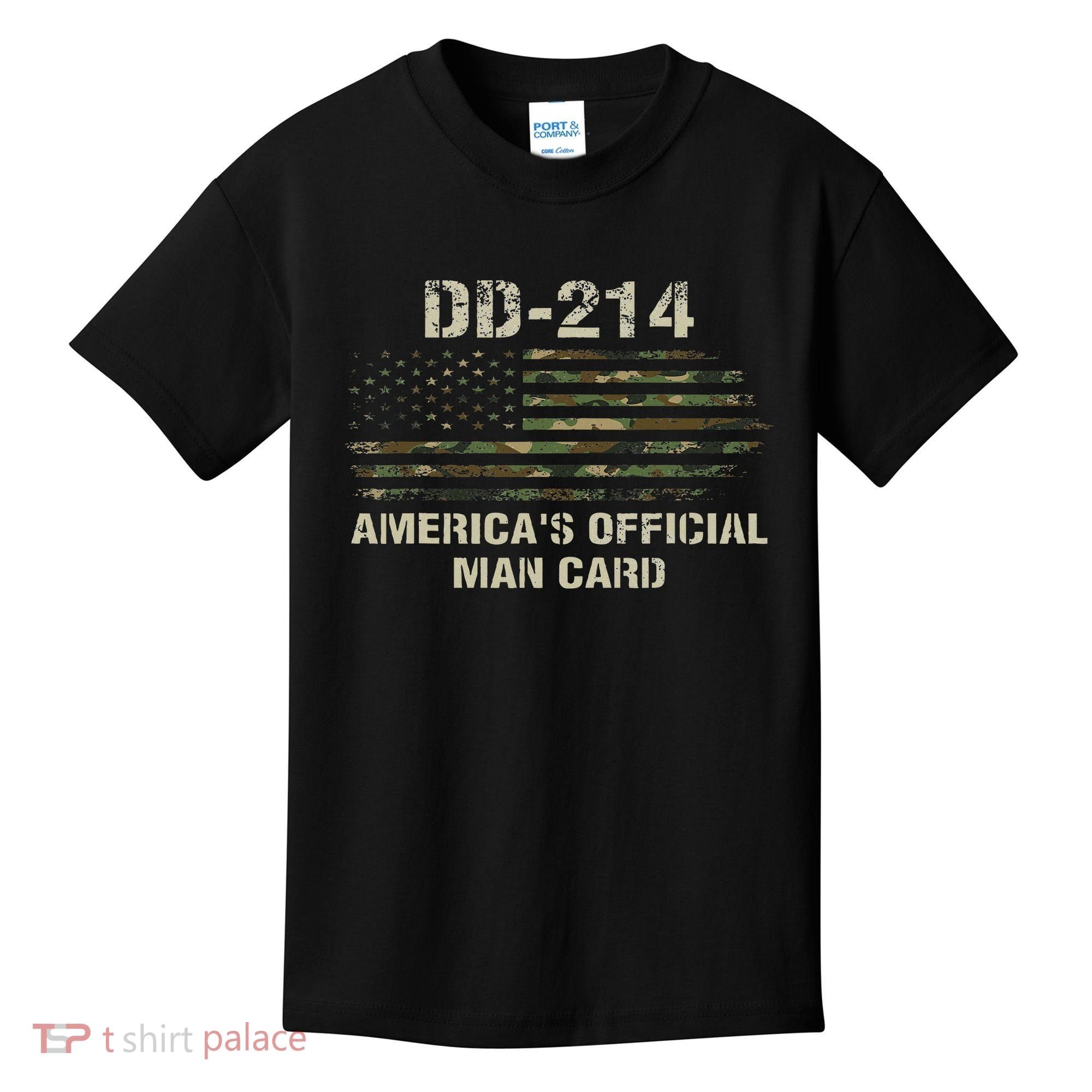 Dd214 Americas Man Card Funny Military Kids T-Shirt