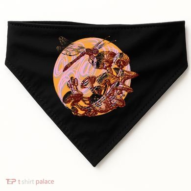 Dragonfly And Mushrooms Cottage Core USA-Made Doggie Bandana