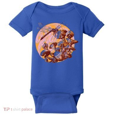 Dragonfly And Mushrooms Cottage Core Baby Bodysuit