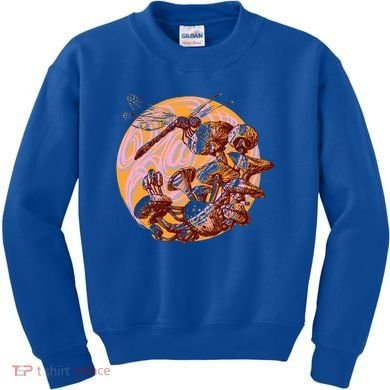 Dragonfly And Mushrooms Cottage Core Kids Sweatshirt