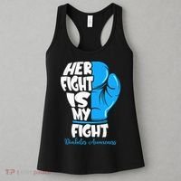 Diabetes Awareness Month Her Fight Is My Fight Boxing Glove Women's Tank Top thumb 3