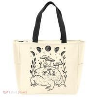 Dark Academia Moon Witchy Goblincore Aesthetic Frog Tote Bag thumb 0