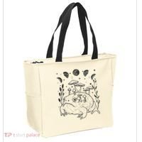 Dark Academia Moon Witchy Goblincore Aesthetic Frog Tote Bag thumb 2