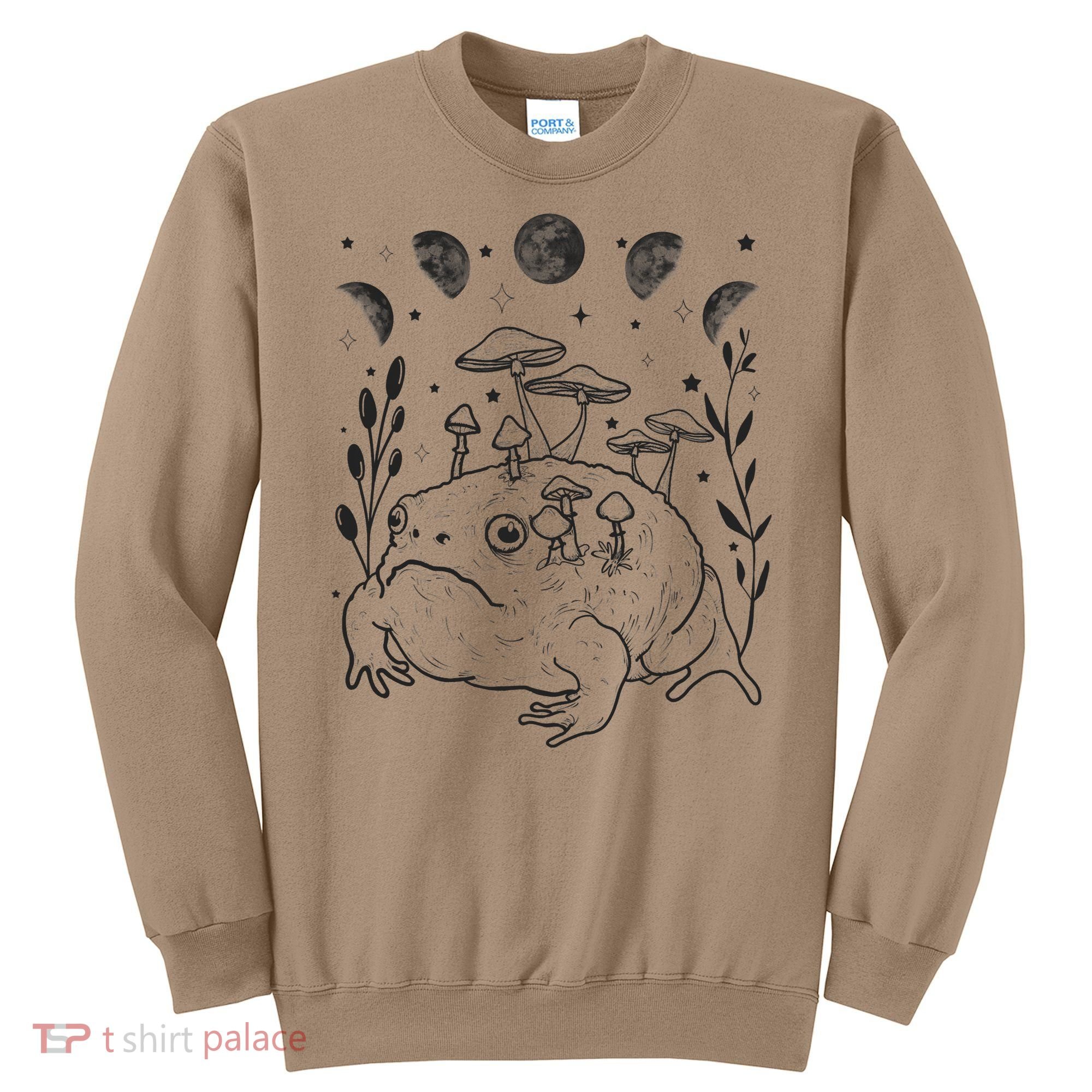 Dark Academia Moon Witchy Goblincore Aesthetic Frog Sweatshirt