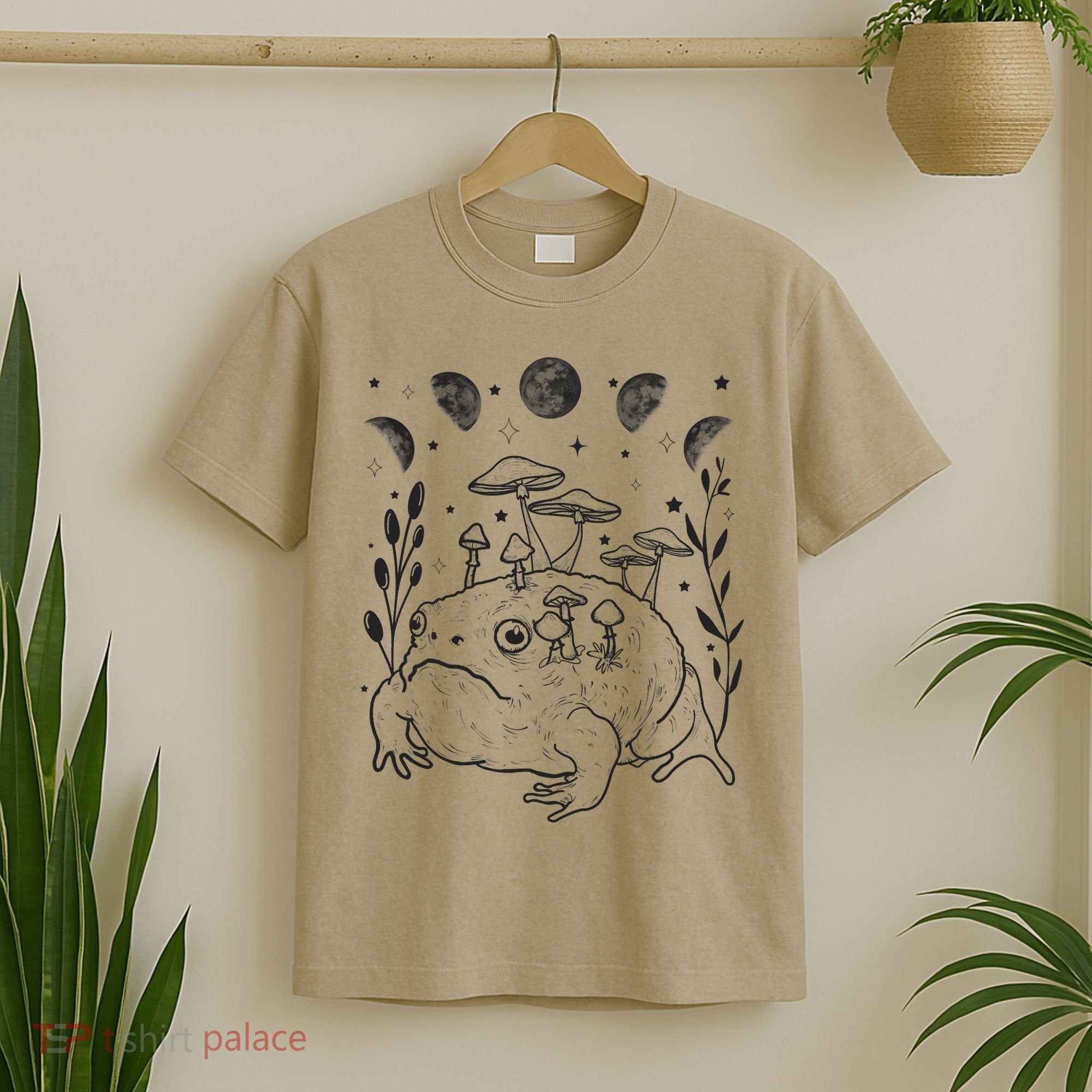 Dark Academia Moon Witchy Goblincore Aesthetic Frog T-Shirt
