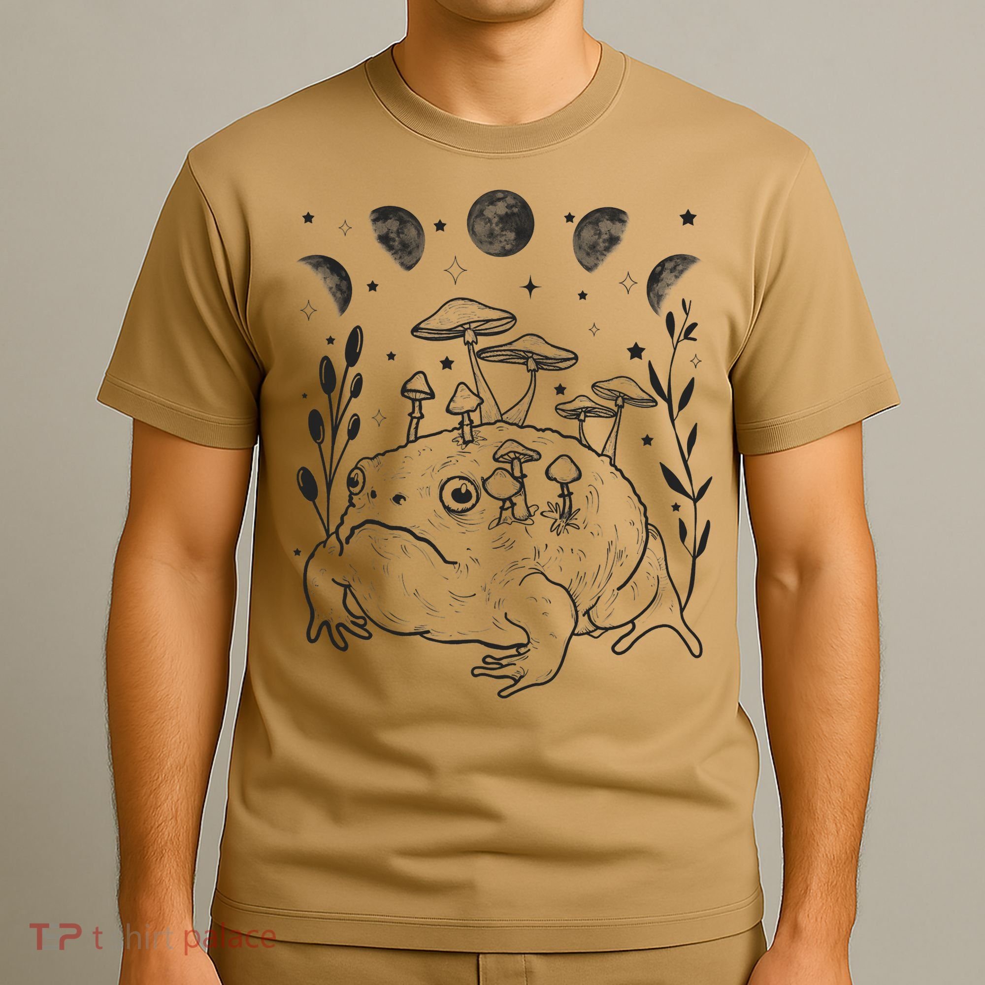 Dark Academia Moon Witchy Goblincore Aesthetic Frog T-Shirt