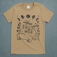 Dark Academia Moon Witchy Goblincore Aesthetic Frog T-Shirt thumb 5