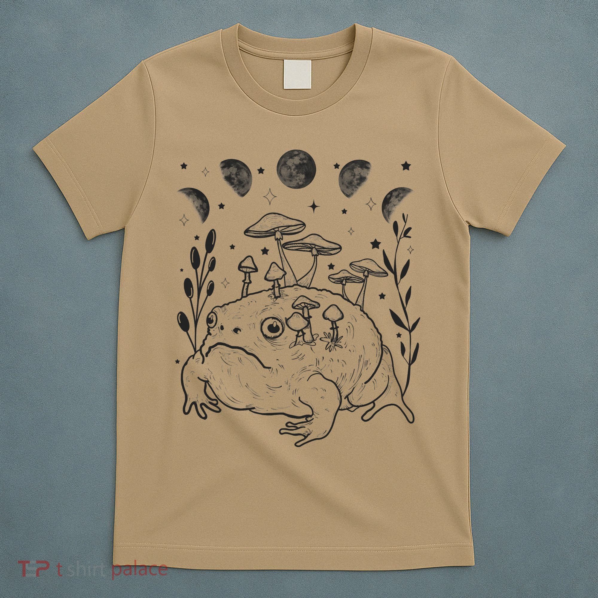 Dark Academia Moon Witchy Goblincore Aesthetic Frog T-Shirt