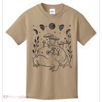 Dark Academia Moon Witchy Goblincore Aesthetic Frog Kids T-Shirt thumb 0