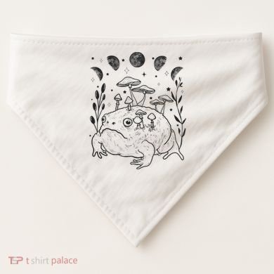 Dark Academia Moon Witchy Goblincore Aesthetic Frog USA-Made Doggie Bandana