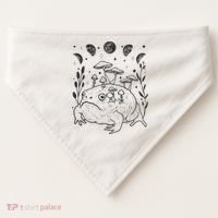 Dark Academia Moon Witchy Goblincore Aesthetic Frog USA-Made Doggie Bandana thumb 0