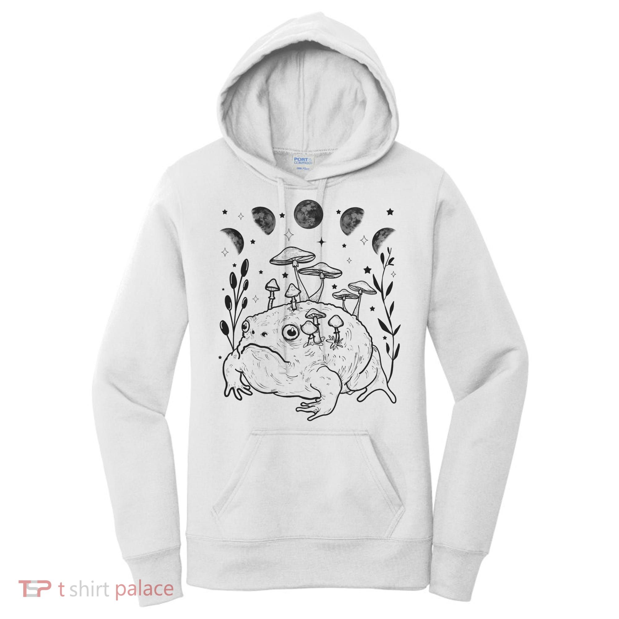 Dark Academia Moon Witchy Goblincore Aesthetic Frog Women's Hoodie